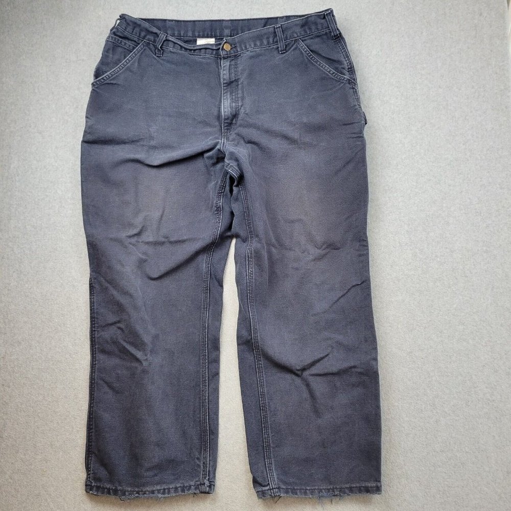Carhartt Dungaree Fit Pants Mens 42 X 30 Navy Blue B11 39 X 28